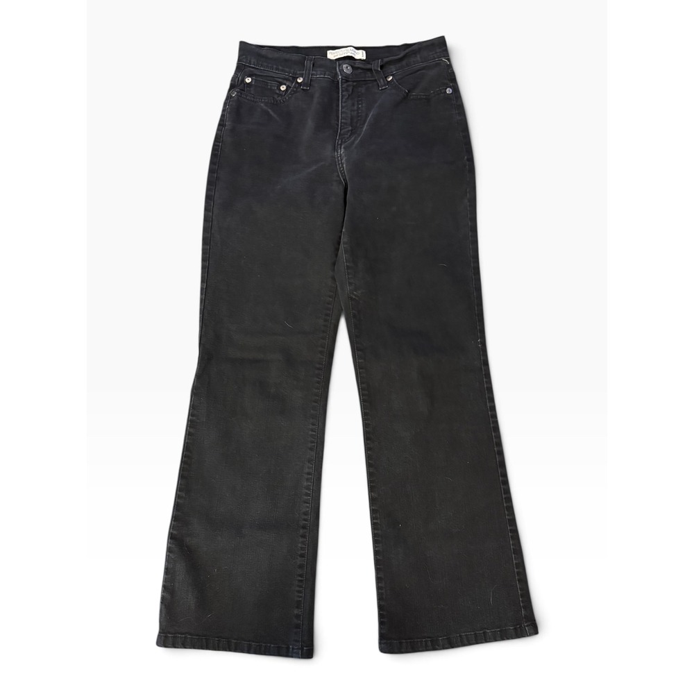 Levis Perfectly Slimming 512 Boot Cut Jeans Black Stretch Denim Size 8M